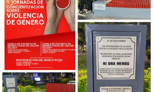 Banco rojo y Placa